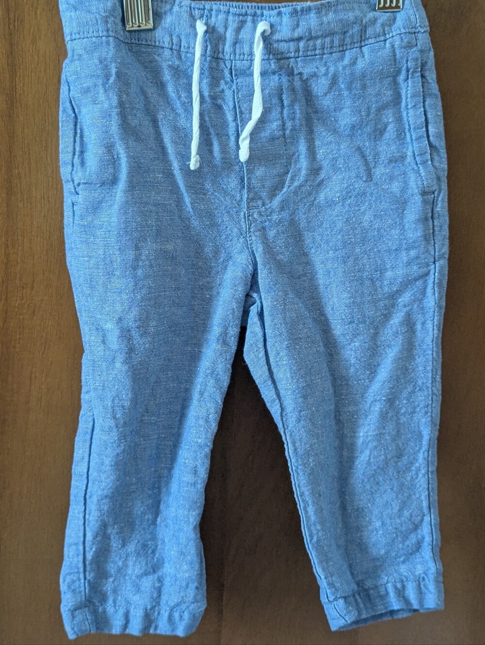 Janie and Jack Linen Light Blue Drawstring Jogger Pants